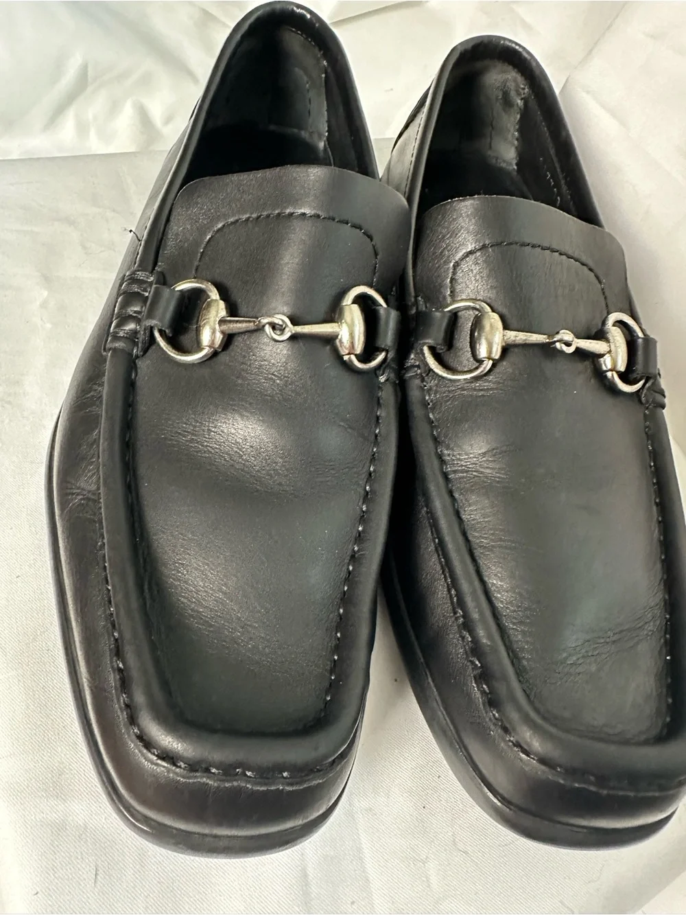 Gucci Men’s Horsebit Loafers Black Leather Size 6D EUC